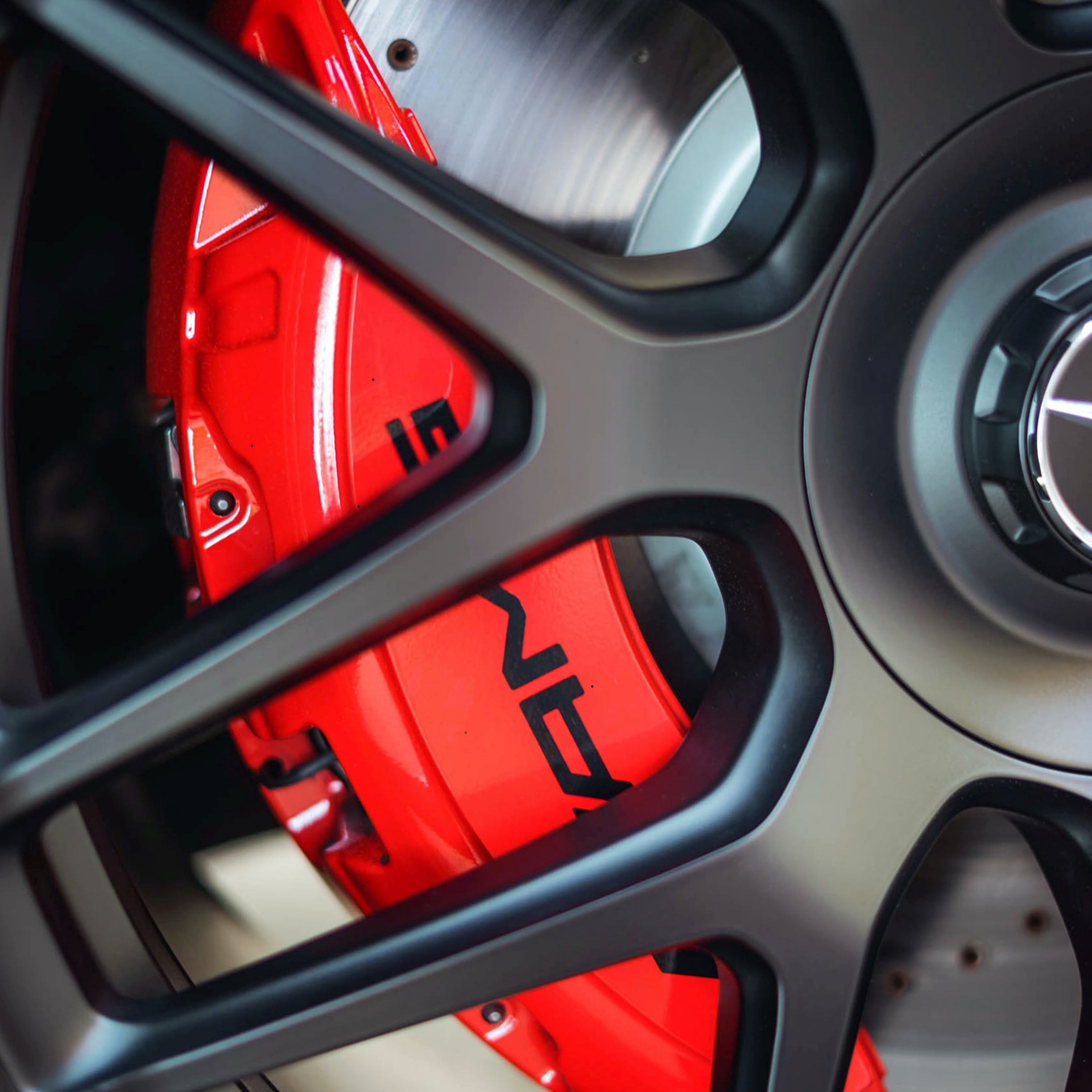 wheel and brake caliper