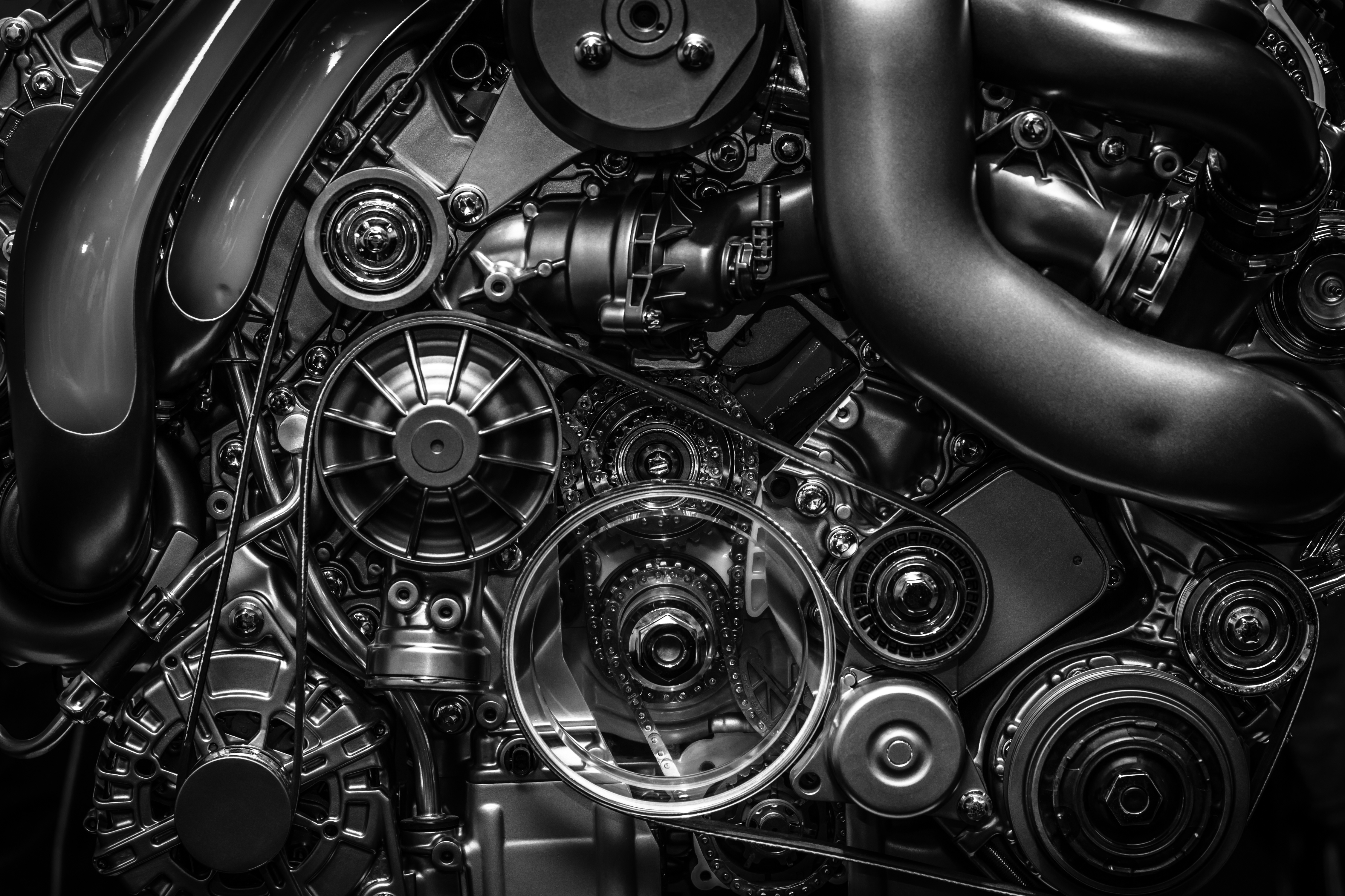 front of a car motor